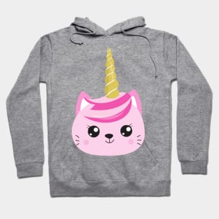 Unicorn Cat, Little Cat, Cute Cat, Pink Cat, Kitty Hoodie